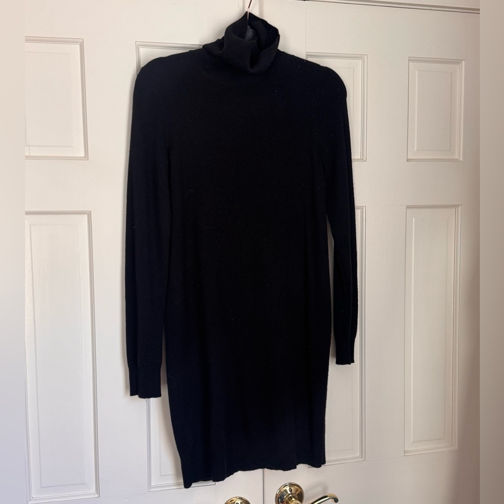 Theory Black Turtleneck 100% Cashmere Sweater Dress